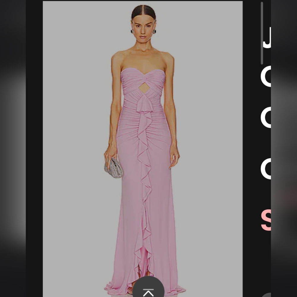 Cinq à Sept Pink Strapless Ruffle Dress